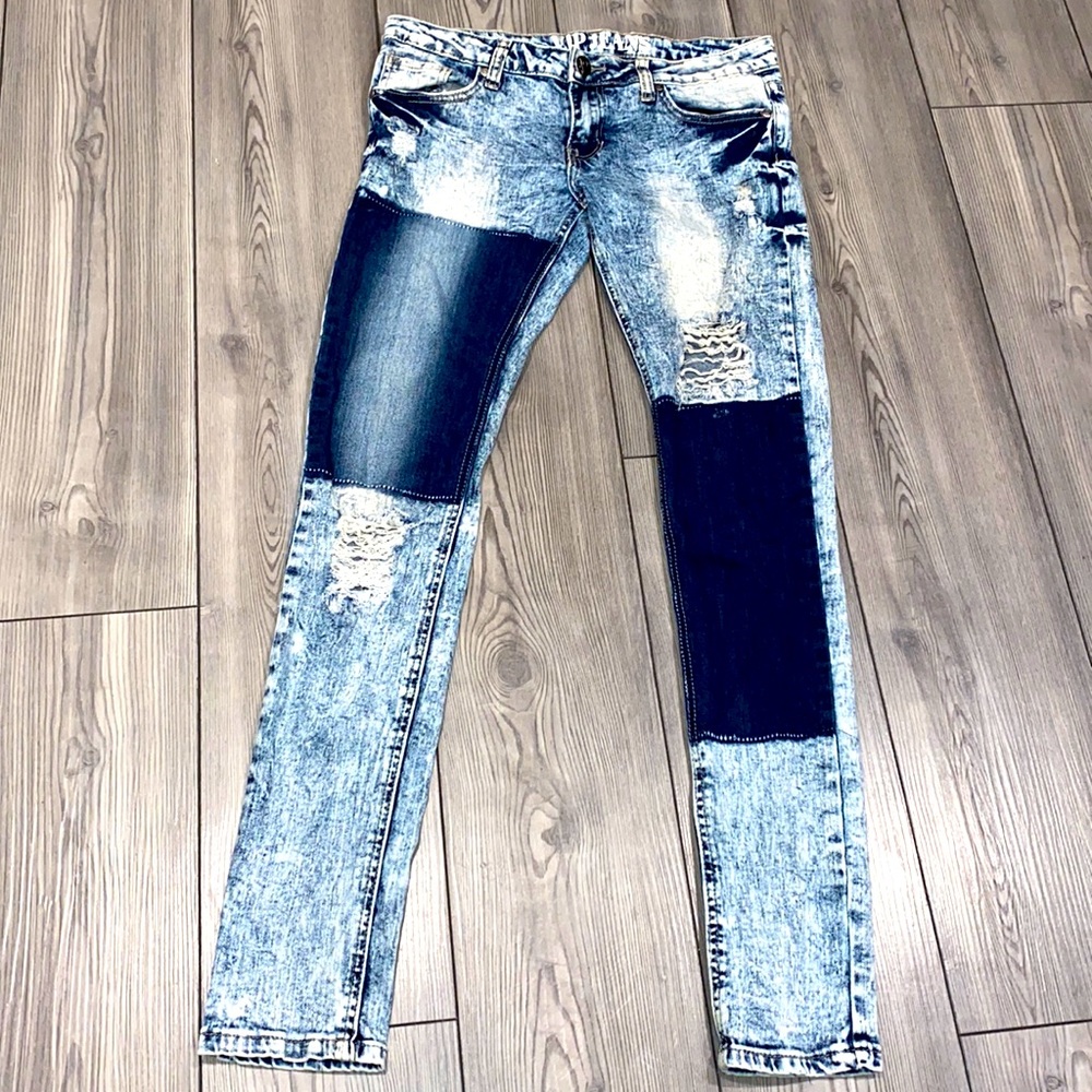 Skinny jeans ,size 7/8 ,blue/white